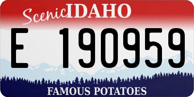 ID license plate E190959