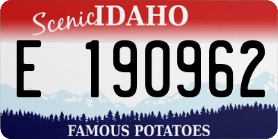 ID license plate E190962