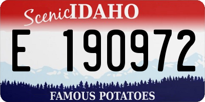 ID license plate E190972