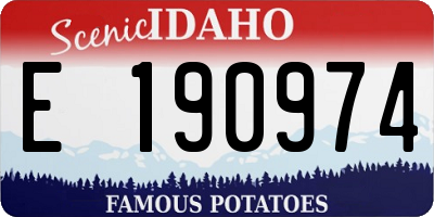 ID license plate E190974