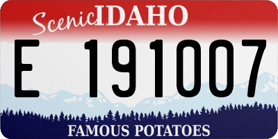 ID license plate E191007