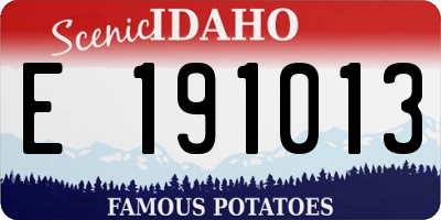 ID license plate E191013