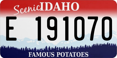 ID license plate E191070