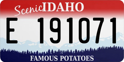 ID license plate E191071
