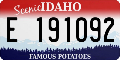 ID license plate E191092