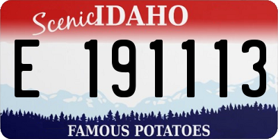 ID license plate E191113