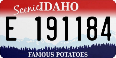 ID license plate E191184