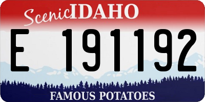 ID license plate E191192