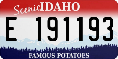 ID license plate E191193