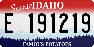 ID license plate E191219