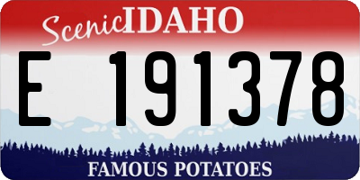 ID license plate E191378