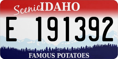 ID license plate E191392
