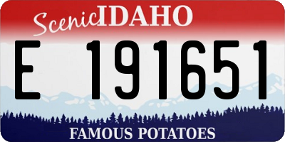 ID license plate E191651