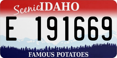 ID license plate E191669
