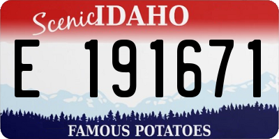 ID license plate E191671