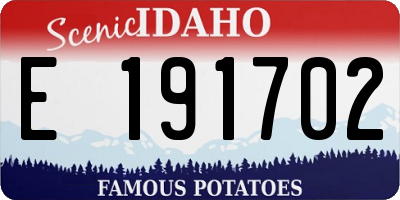 ID license plate E191702