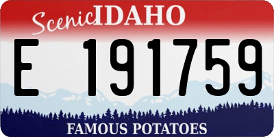 ID license plate E191759