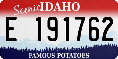ID license plate E191762