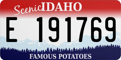 ID license plate E191769
