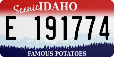 ID license plate E191774