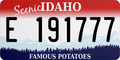 ID license plate E191777