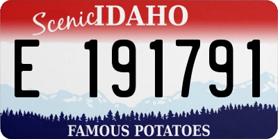 ID license plate E191791