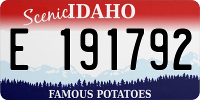 ID license plate E191792