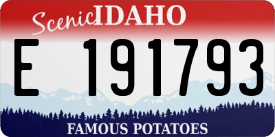 ID license plate E191793