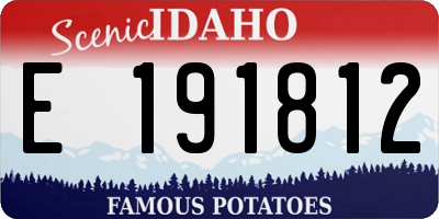 ID license plate E191812