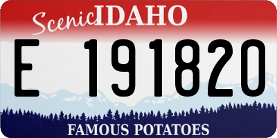 ID license plate E191820