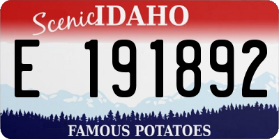 ID license plate E191892