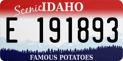 ID license plate E191893