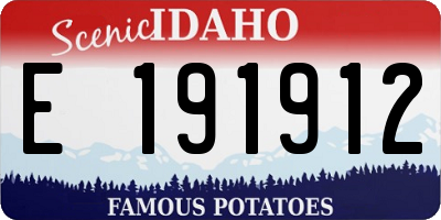 ID license plate E191912