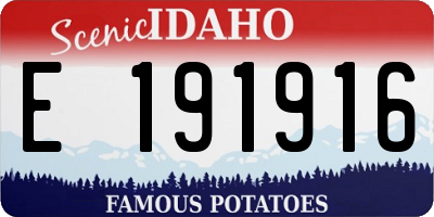 ID license plate E191916