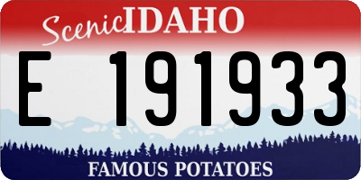 ID license plate E191933