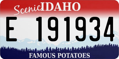 ID license plate E191934