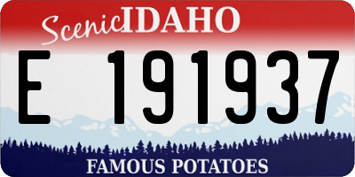 ID license plate E191937