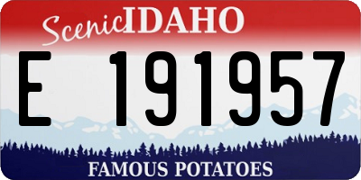 ID license plate E191957