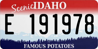 ID license plate E191978