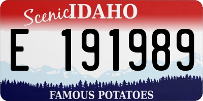 ID license plate E191989