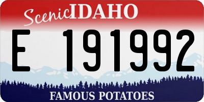 ID license plate E191992