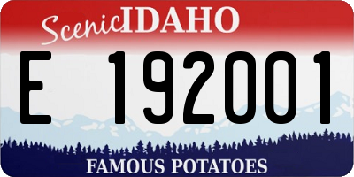 ID license plate E192001