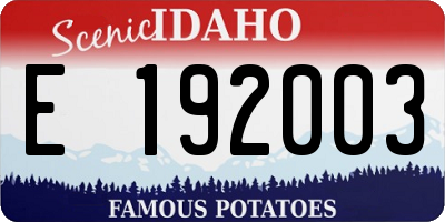 ID license plate E192003