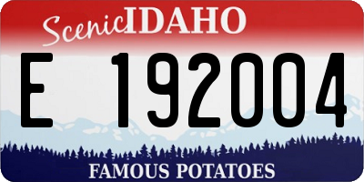 ID license plate E192004