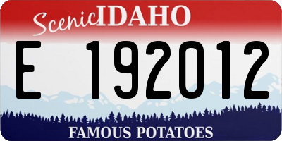 ID license plate E192012