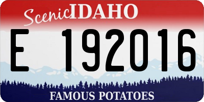 ID license plate E192016
