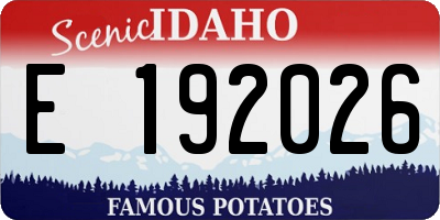 ID license plate E192026