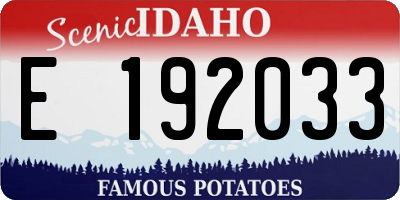 ID license plate E192033