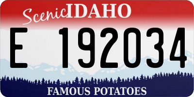 ID license plate E192034