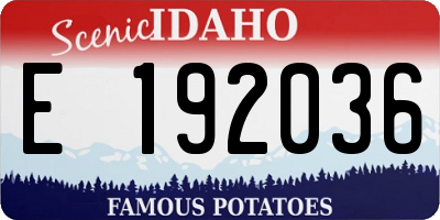 ID license plate E192036